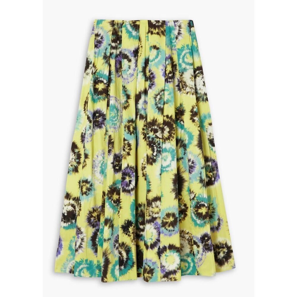 JASON WU COLLECTION Pleated floral-print cotton-twill midi skirt NWT Size 14